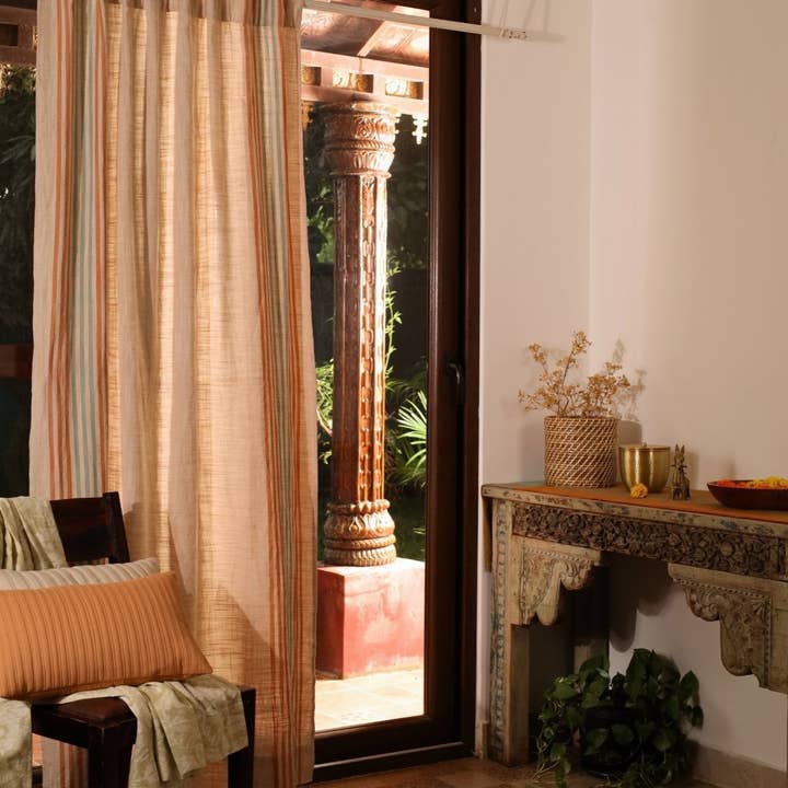 Marigold Ivory Cotton Door Curtain |7ft| Pack of 1 for wholesale on Faire