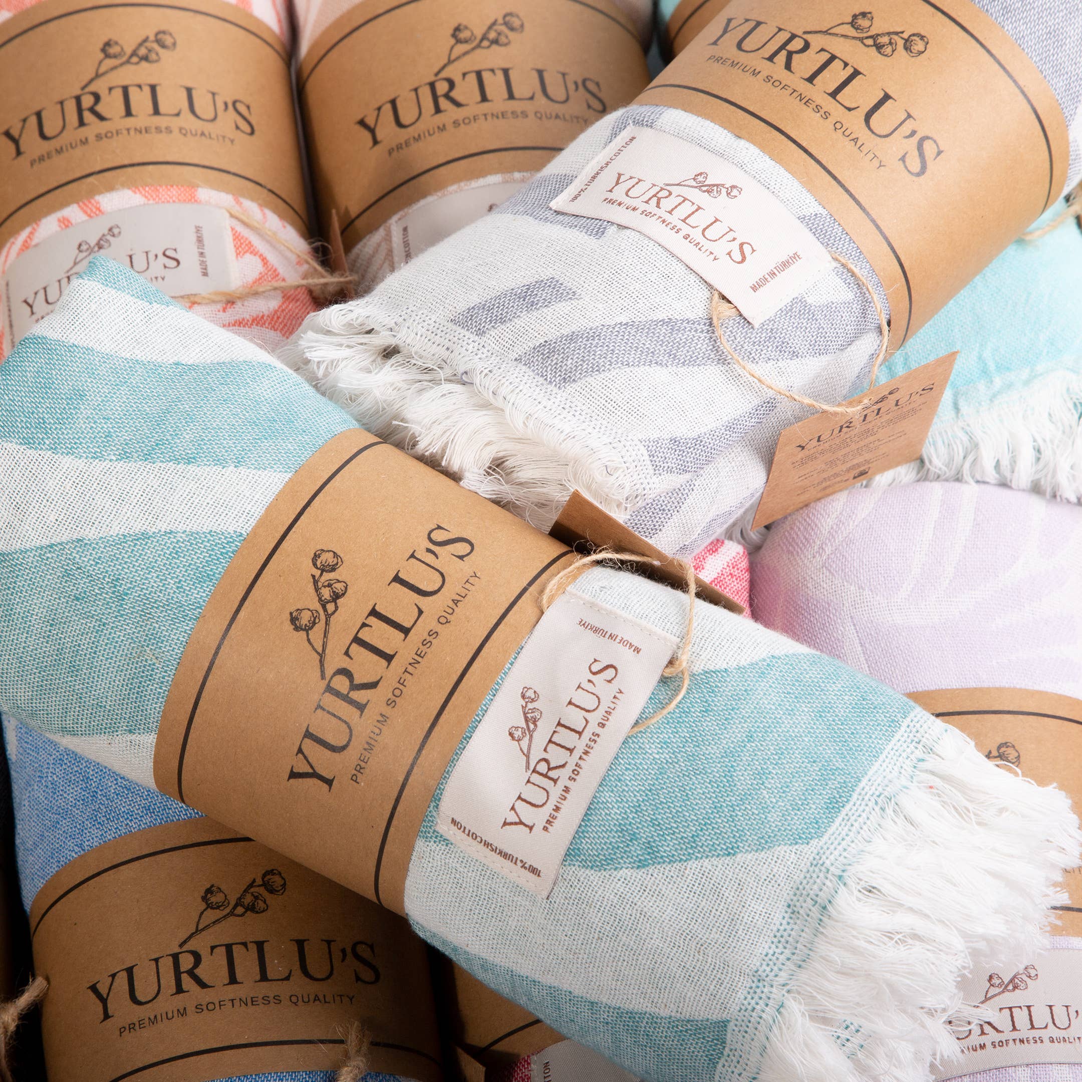 YURTLUS - Wholesale Strandlaken - YURTLU'S Harmony Series 38"x72" Turkse handdoek, sterk absorberend, voorgewassen - nieuw blauw7