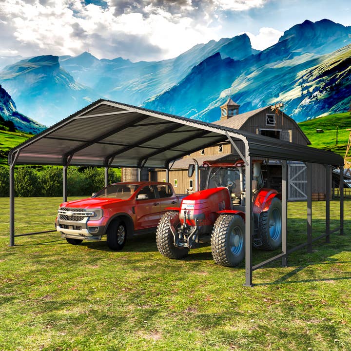 Heynemo - Wholesale Tent - 20x20 FT Metal Carport, Heavy Duty Canopy with Updated Roof 2