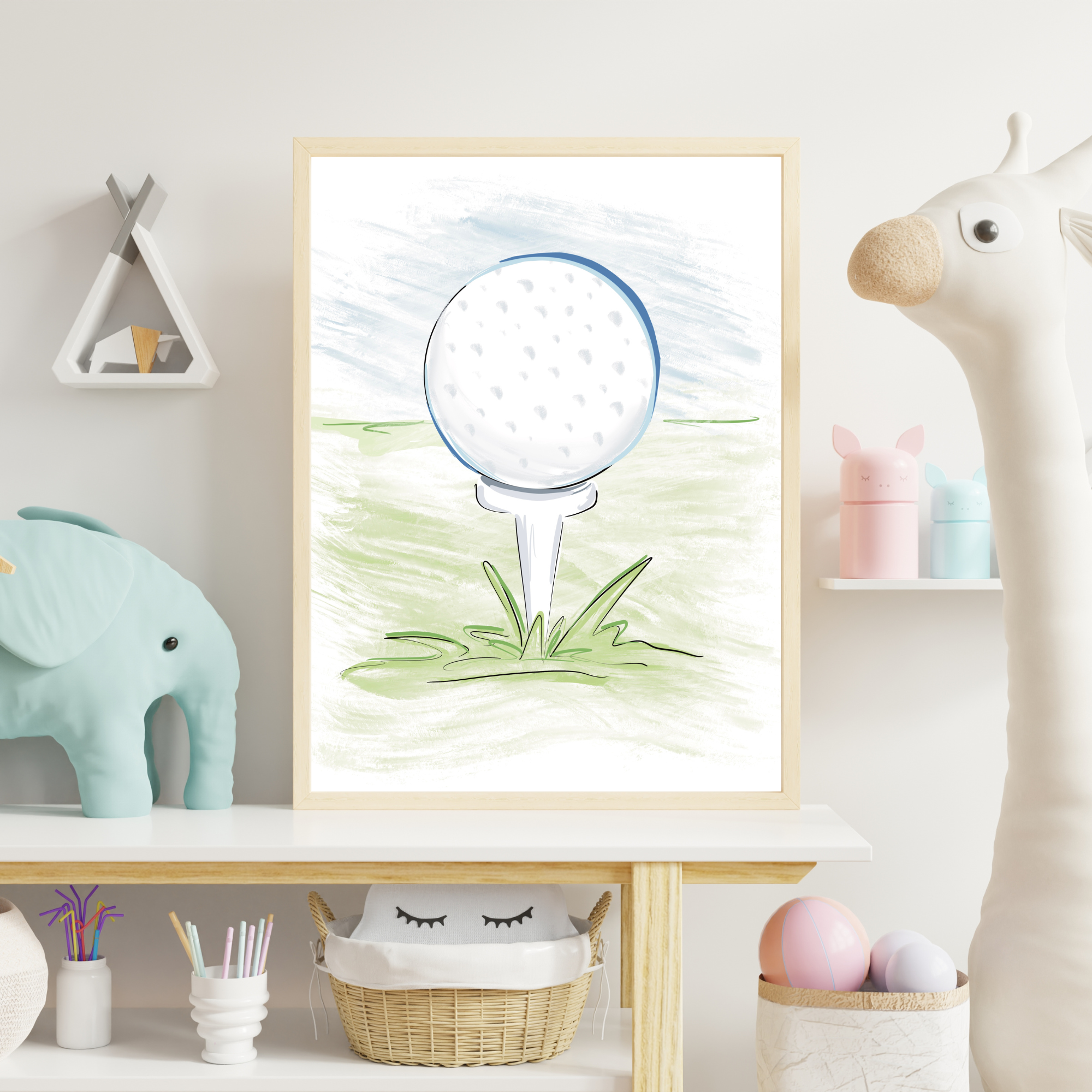 Erin Edith Illustration - Wholesale Art Print - Kids & Baby - Golf Nursery Prints / 3 Print Set / Unframed1
