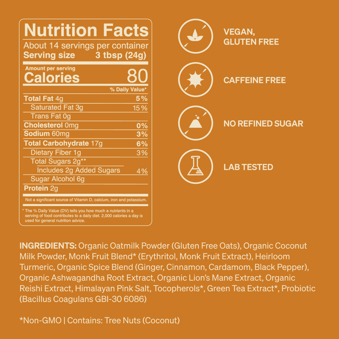 Clevr Blends - Wholesale Powdered Health Drink - Golden SuperLatte (14 or 30 Servings) | Instant Turmeric Latte with Adaptogens, Mushrooms and Probiotics4