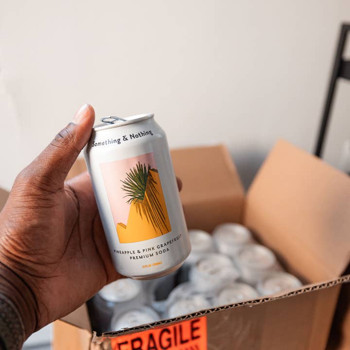 Something & Nothing - Wholesale Soda/carbonated drink - Pineapple & Pink Grapefruit Premium Soda (Case of 12)2