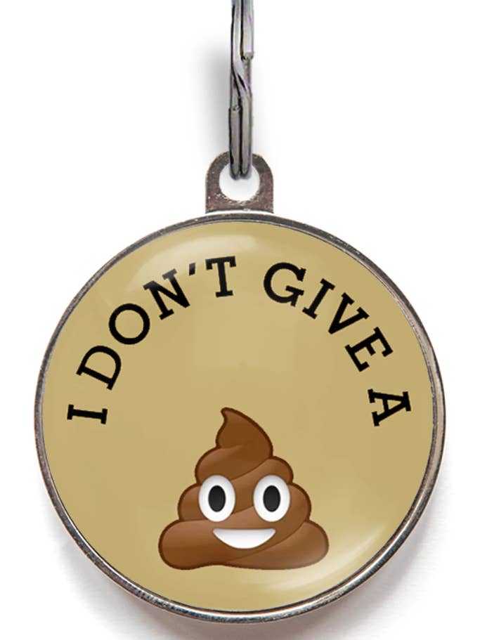 I Don't Give A Sh*T Poo Emoji Smart Dog Tag for wholesale by WagATudeTags