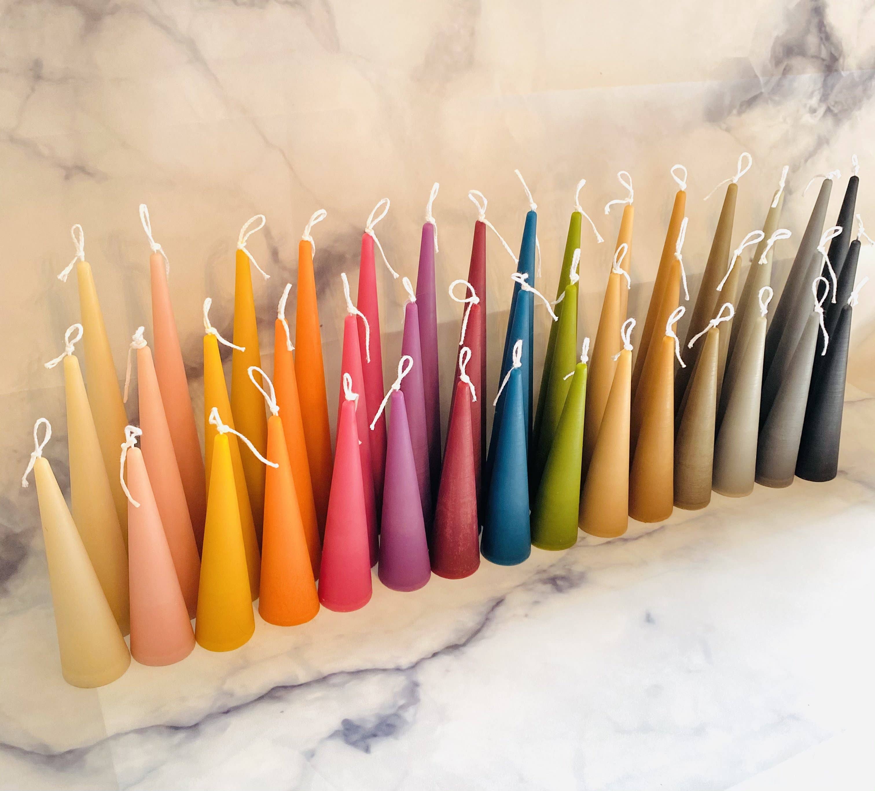 Maple + Love - Wholesale Tapered Candle/Candlestick - Neutrals Slim Cone Taper Beeswax Candle9