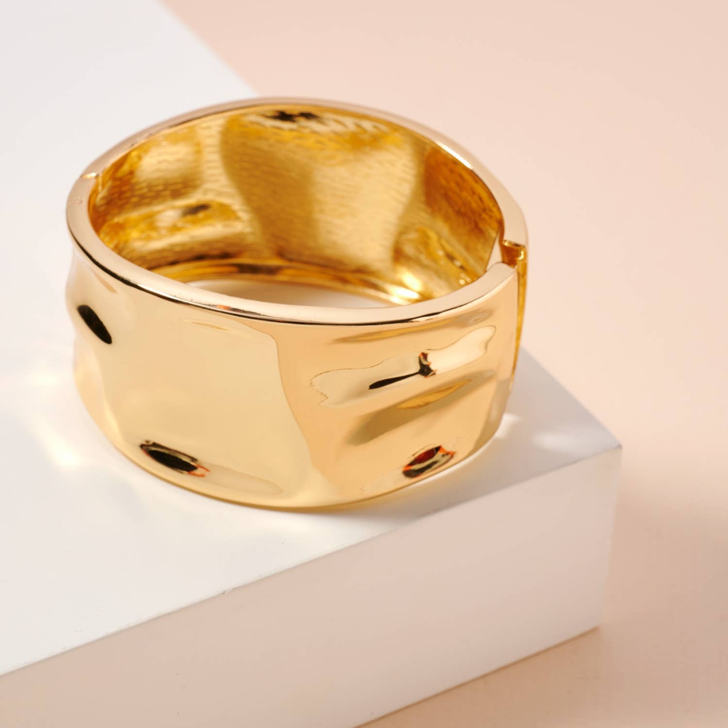 Irregular Wide 18K Gold Cuff Bracelet for wholesale on Faire3