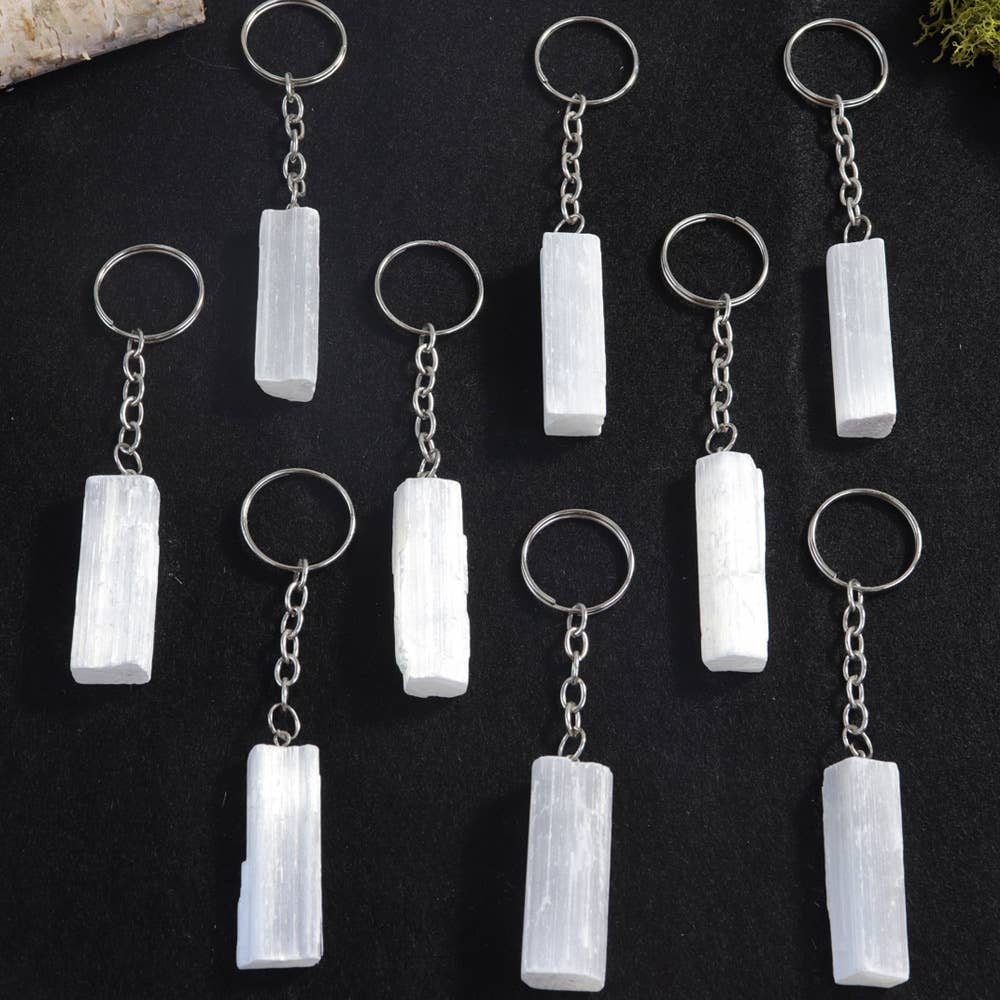 Natures Artifacts Inc - Wholesale Keychain - Unisex - Selenite Key Chain | Gemstone Key Chains | Crystal Key Chain2