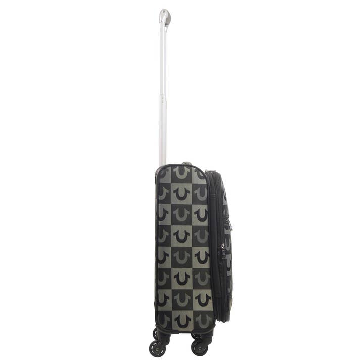 FUL Luggage (Concept One) - Wholesale Luggage - True Religion Black 23" Soft Sided Logo Checkered Spinner Luggage