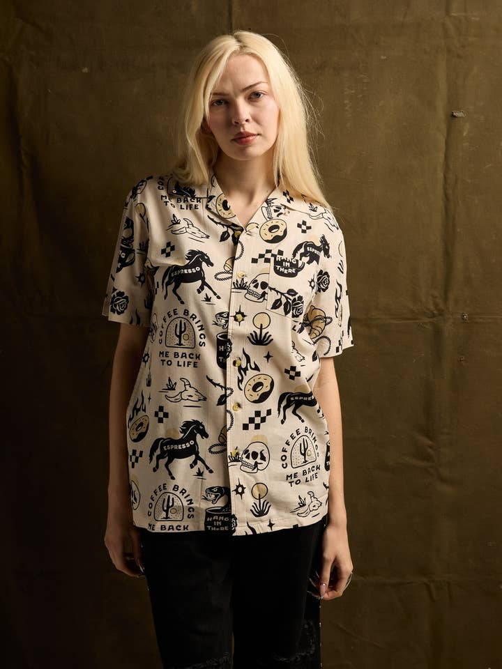 Cowboy Coffee Button-Up for wholesale by Pyknic