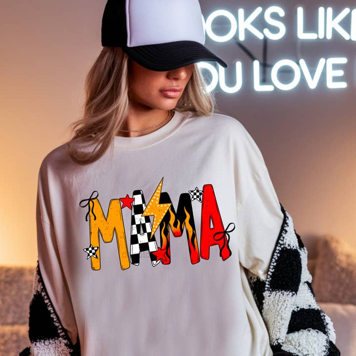 Mama Grunge Pattern DTF Heat Transfer for wholesale by Trendy Transfers