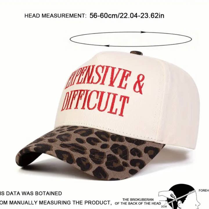 Tatter'd Royals - Wholesale Trucker Hat - Women's - “Expensive and Difficult” Leopard Embroidered Canvas Hat2