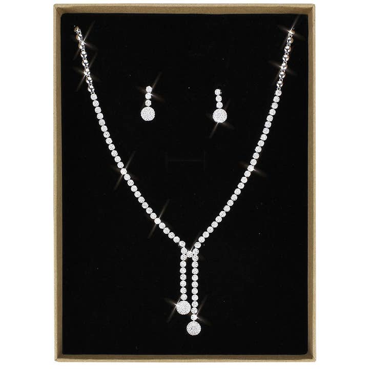 3W1428 - Parures de bijoux en laiton rhodium avec AAA Grade CZ en clair pour la vente par Alamode