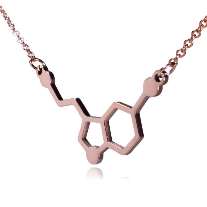 Clayton Jewelry Labs – wholesale Pendant/charm necklace – Serotonin Neurotransmitter Molecule Stainless Steel Necklace