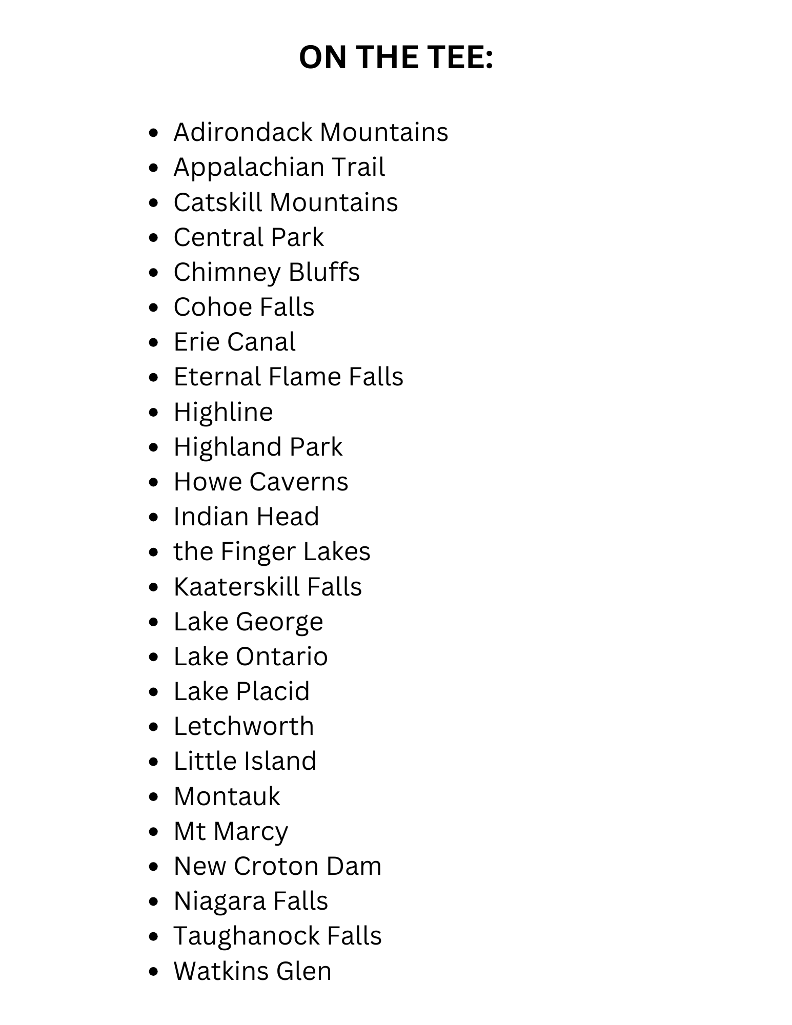 Traildust Goods - Wholesale Screen Printed T-Shirt - Unisex - New York State Nature Souvenir T-Shirt Unisex Comfort Colors8