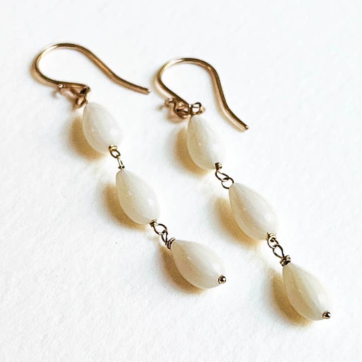 String of Teardrop Coral Earrings for wholesale by TRACI MOYO DESIGNS