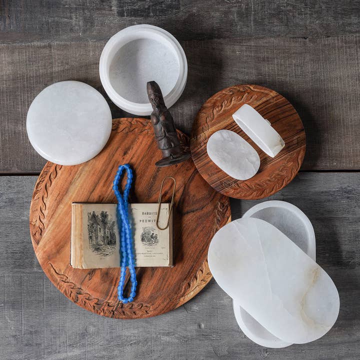 Blue Ocean Traders - Wholesale Decorative Box - Alabaster Box Oval
