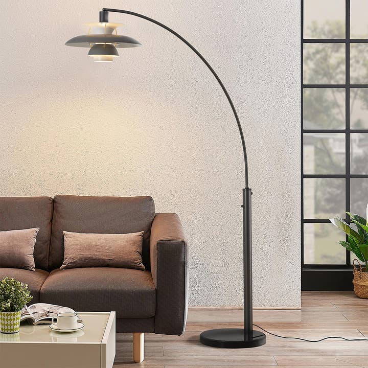 Arc Floor Lamp Gunmetal 87" Palm Springs 1-Light for wholesale by Nova of California