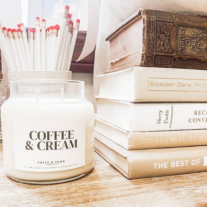 Fritz & Fern Candle Co. - Wholesale Jar/Filled Candle - 18 oz. Coffee & Cream Soy Candle0