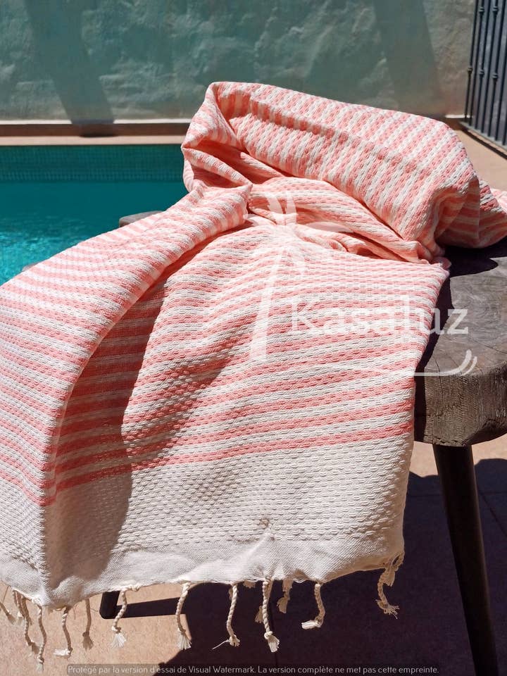Fouta Atlántico Rosa 100% bomuld honningkage for engroshandel hos KASALUZ