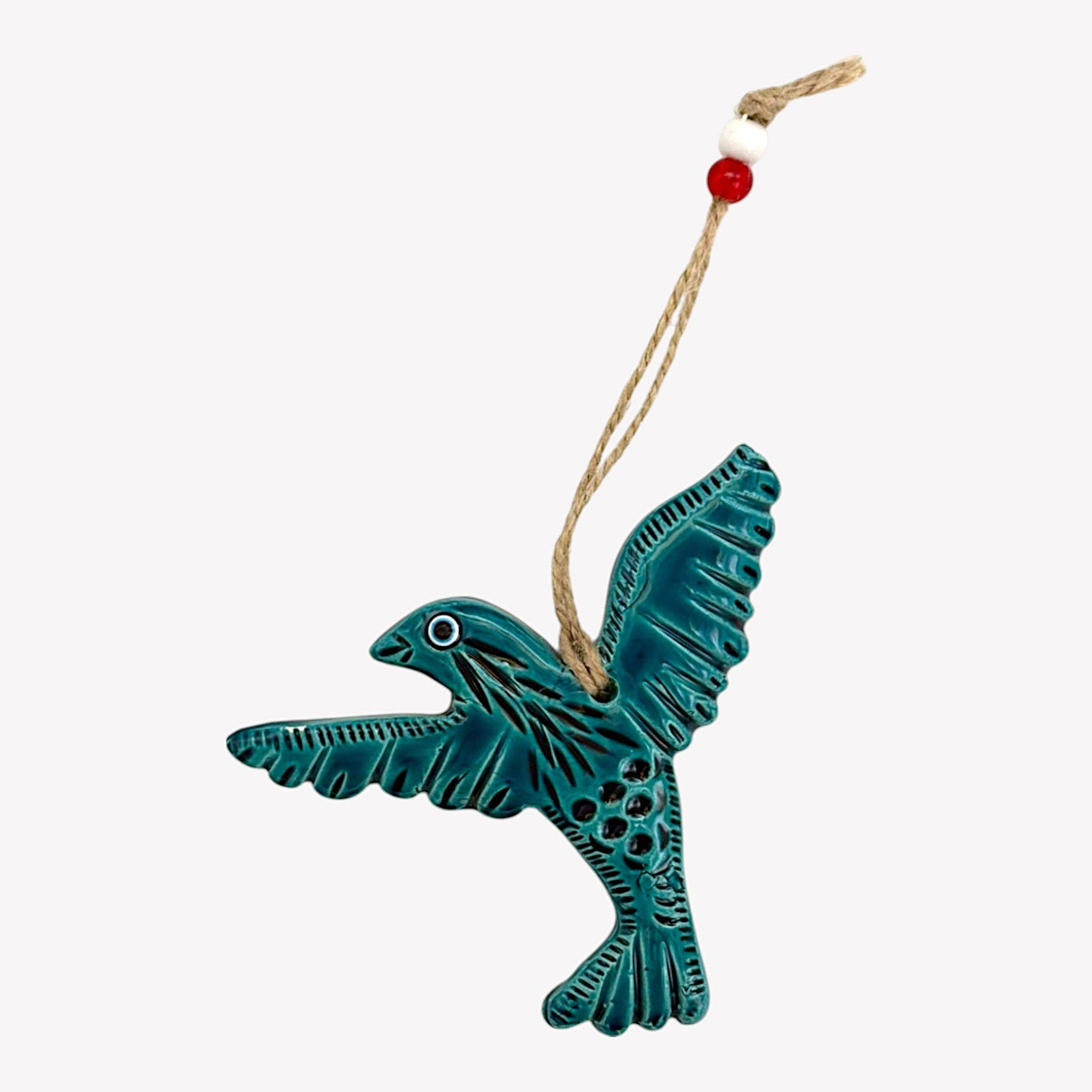 cotonIQ - Wholesale Wall Accent - Ceramic Wall Decor - Bird - Turquoise - 14x11x2cm0
