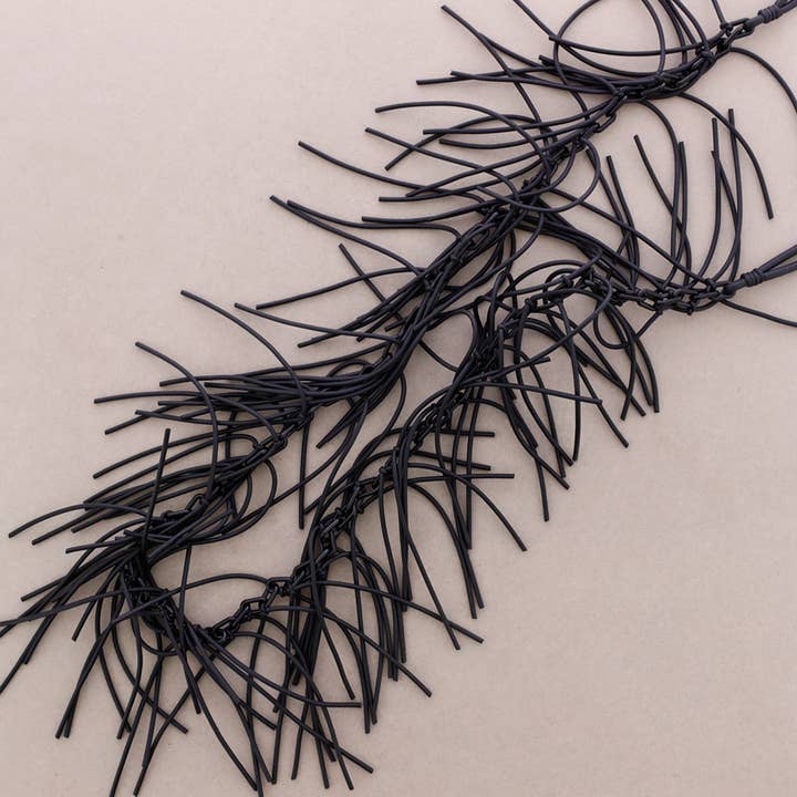 Sonata – wholesale Snap-smycken – Långt halsband med knutar i gummi1