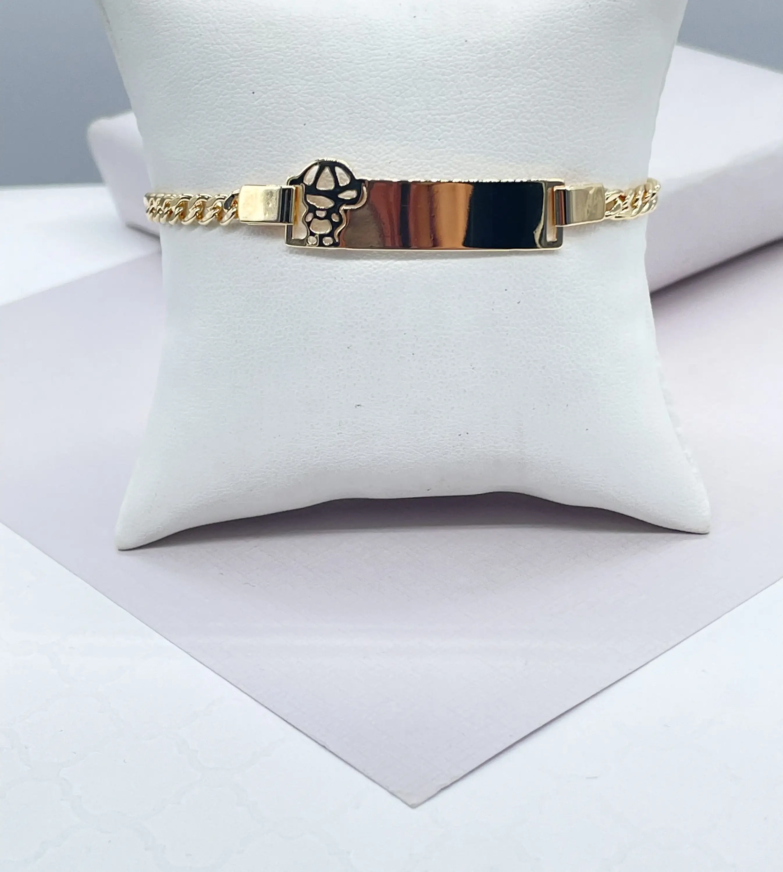 Milie - Wholesale Bangle Bracelet - Kids & Baby - 18k GF Cuban Link Children's ID Bracelet4