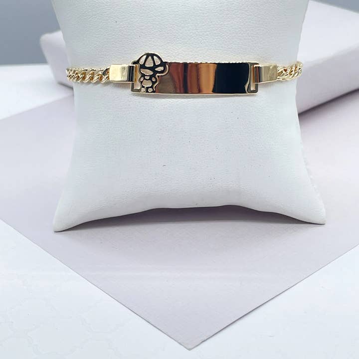 Milie - Wholesale Bangle Bracelet - Kids & Baby - 18k GF Cuban Link Children's ID Bracelet4
