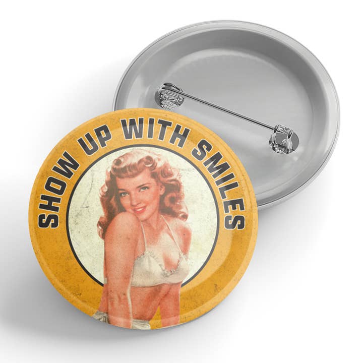 Mit Lächeln erscheinen Schaltfläche für den Großhandel von Black River Letterpress & Paper Co.