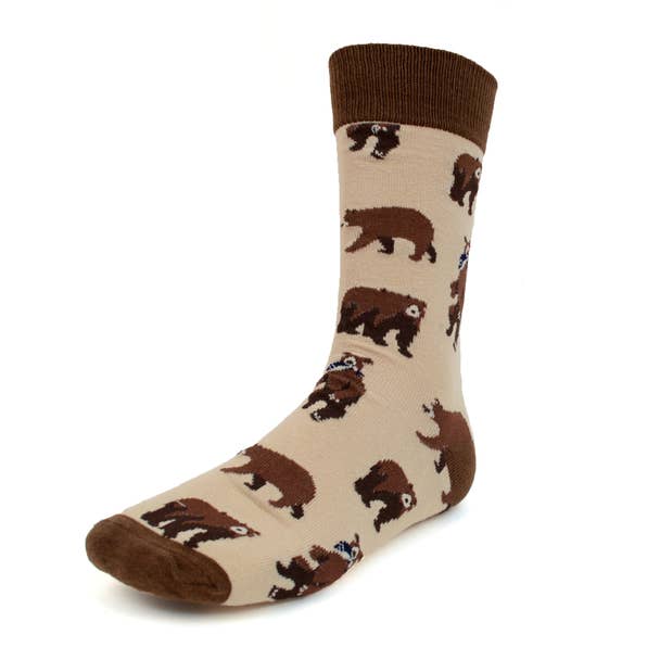 Selini New York - Wholesale Socks - Men's - Men's Brown Bear Novelty Socks1