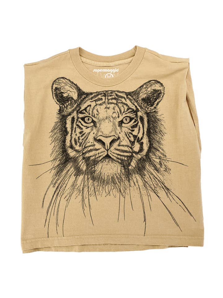 Supermaggie @ Faire - Vendita all'ingrosso Maglietta stampata - Donna - T-shirt muscolare pesante Tiger Maisie1