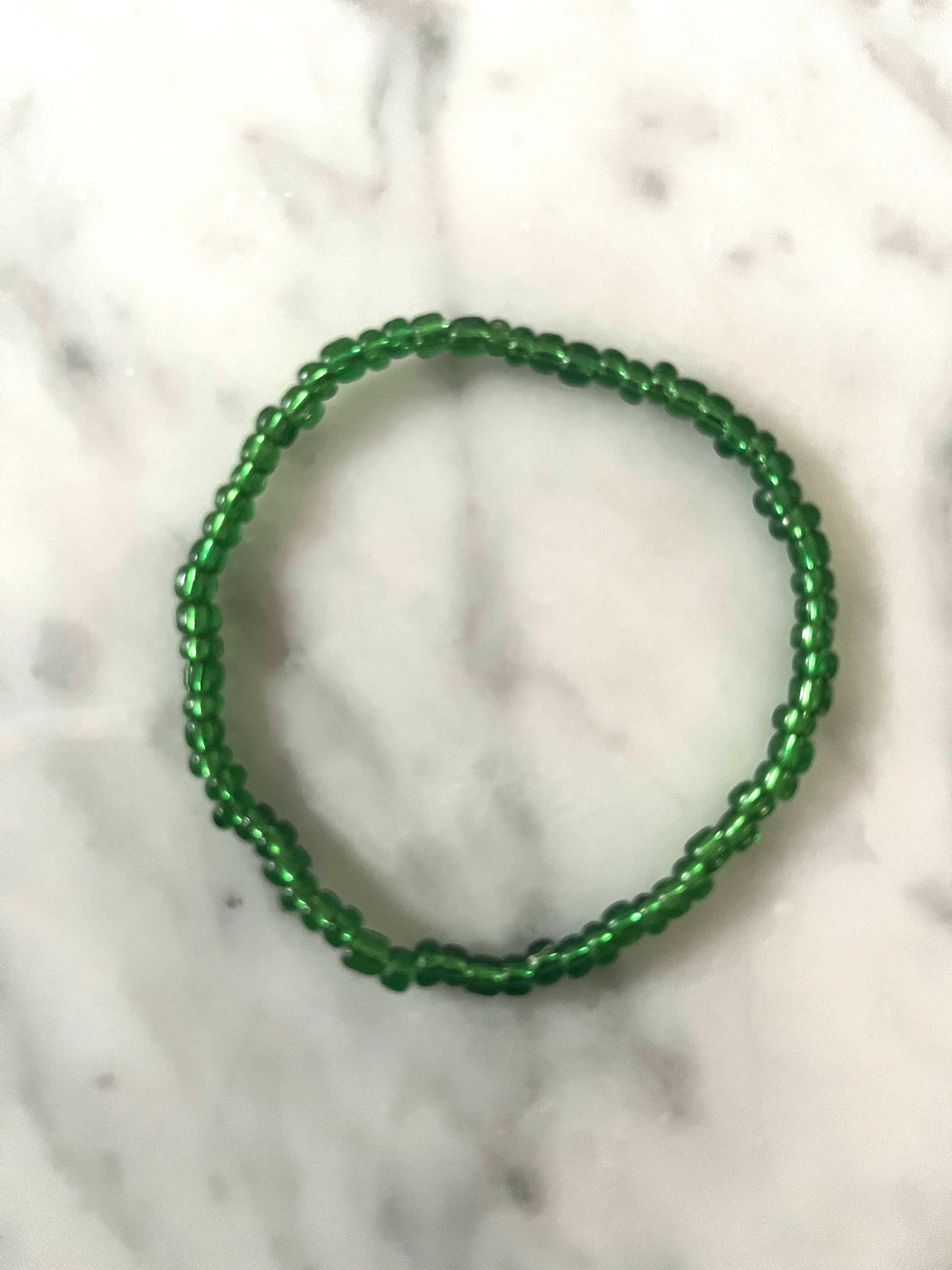 Erik & Mike - Wholesale Beaded Bracelet -  Hand Beaded Bracelet stretch in Green Shine1