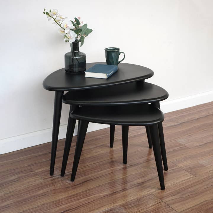 Matte Black Nesting Coffee Table Set of 3 - Nesting Table for wholesale by Ultimate Premium Products