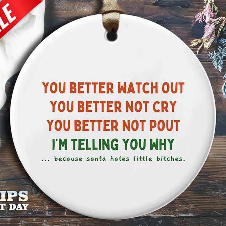 Divertente Ornamento di Natale Barry - Babbo Natale Divertente - Umoristico per la vendita all'ingrosso da parte di VenusArtsShop