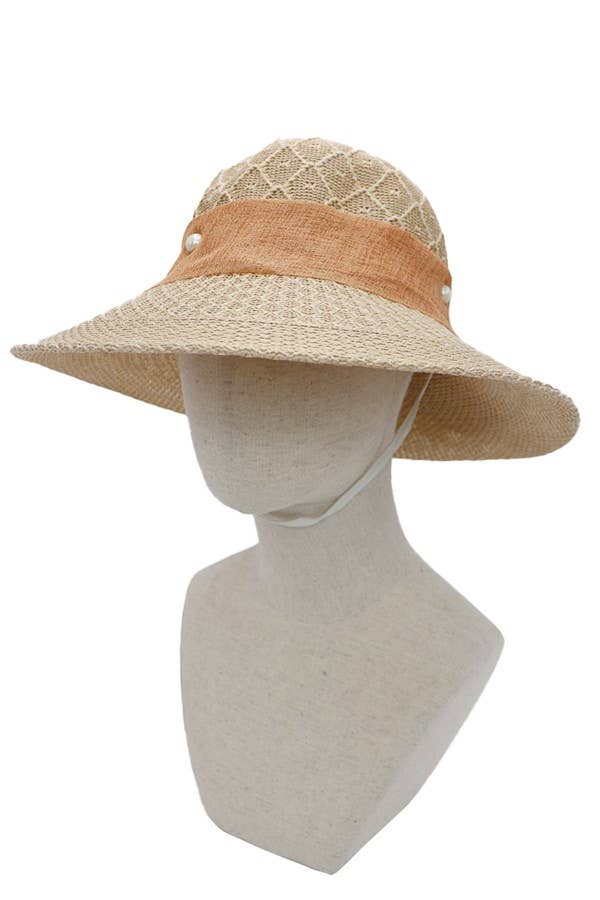 Cap Zone - Wholesale Straw Hat - Women's - Flower Ribbon Fabric Sun Hat14