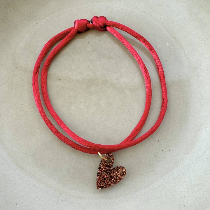 Bracelet Lume Charms Festive| Heart - Chocolate for wholesale by vanMauZ