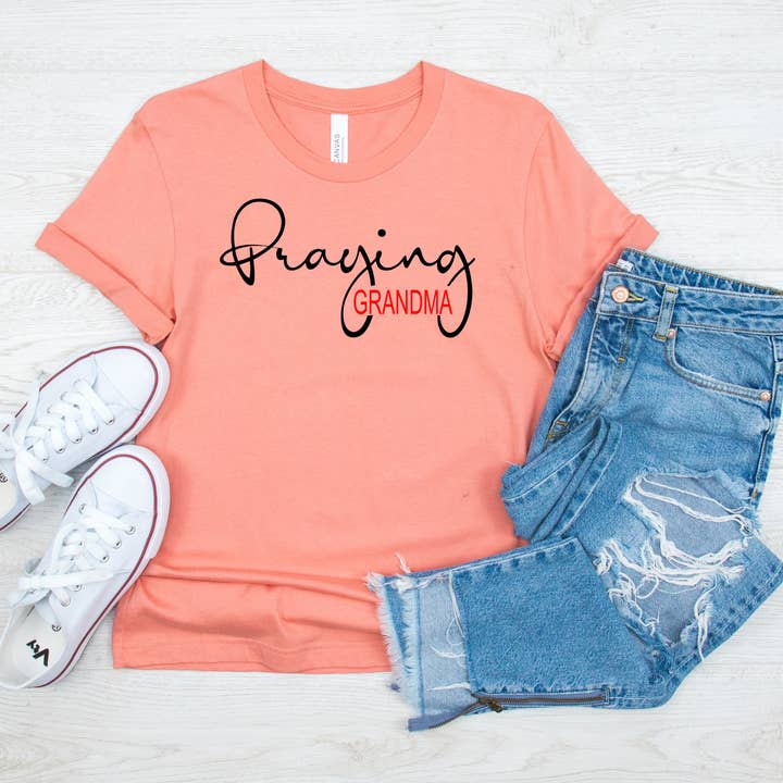 Praying Grandma Christian T-Shirt Mother's Day Gift for wholesale by Love Ann Joy Apparel, LLC