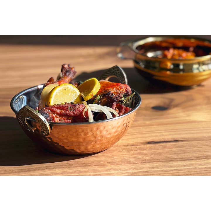 Verve Culture - Vendita all'ingrosso Insalatiera - Ciotola da portata indiana Handi a doppia parete in rame e acciaio inox1