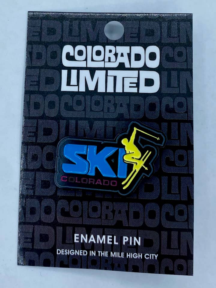 Ski Colorado Enamel Pin for wholesale by Colorado Limited