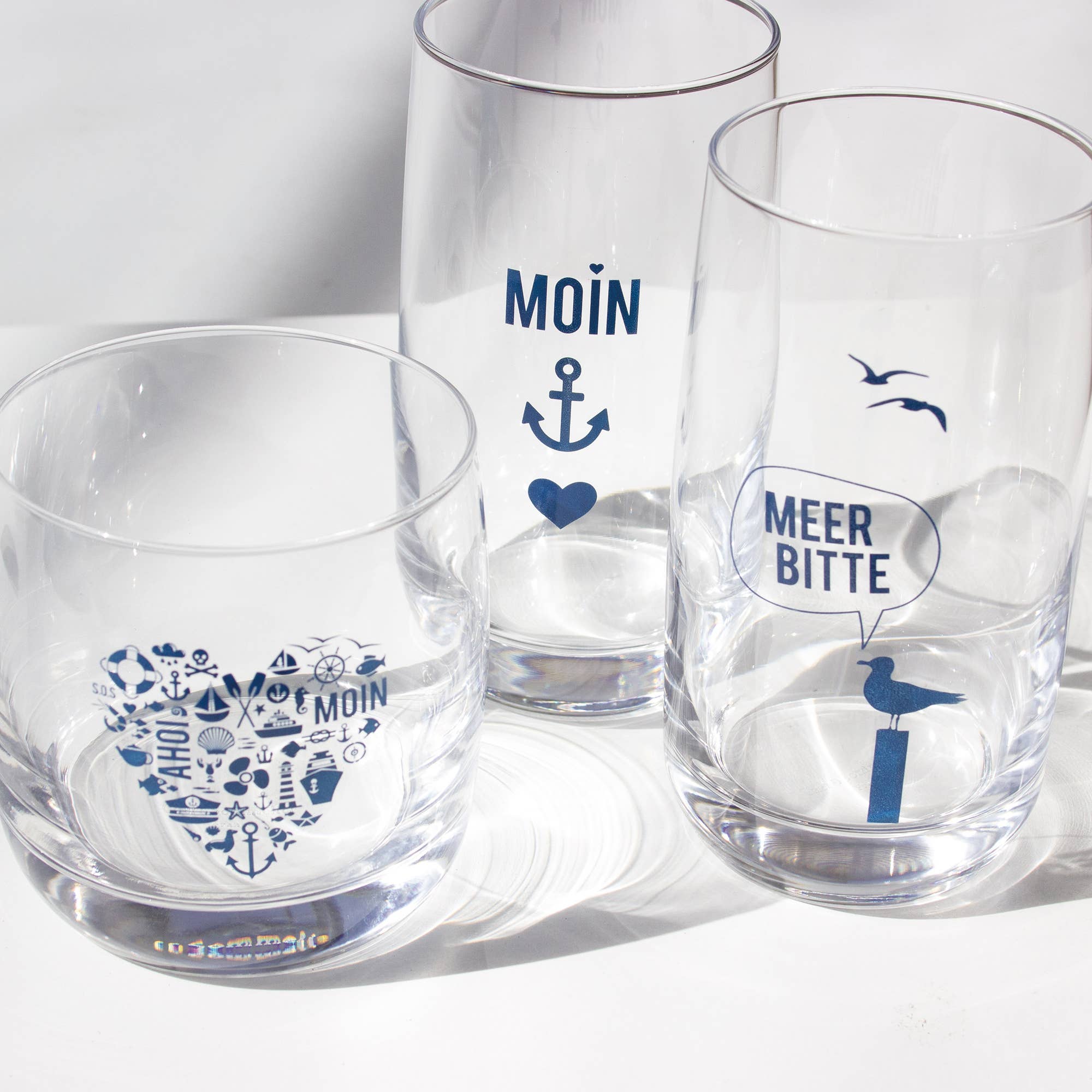 Bow & Hummingbird - Wholesale Cocktail/Liquor Glass - Crystal glass, long drink glass "More Please Seagull" made in EU2