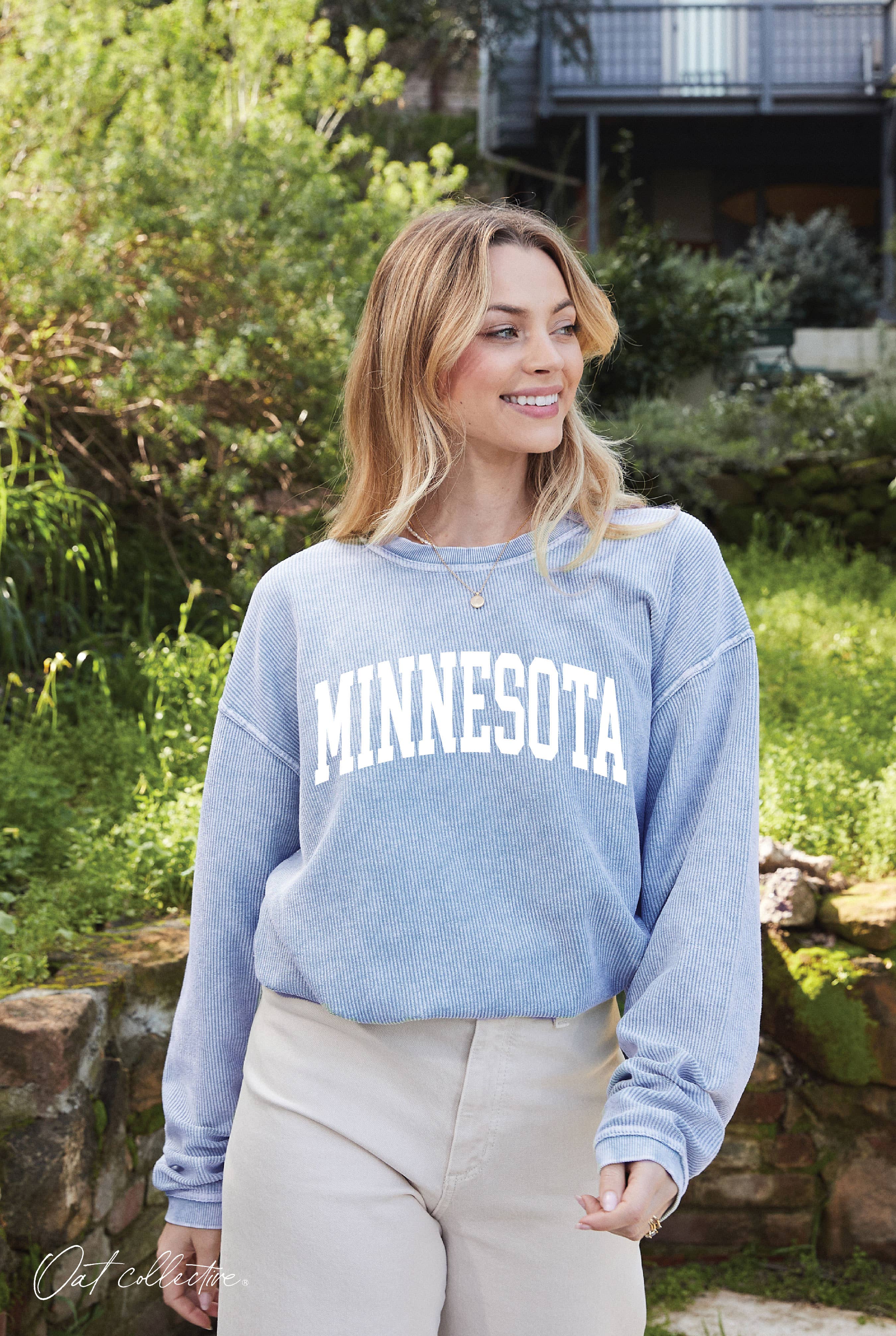 OAT COLLECTIVE – Camisola gráfica - Mulher por atacado – Pulôver Thermal Vintage MINNESOTA 15