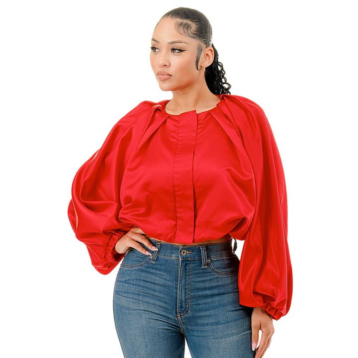 DORCAS – Blusa - Mulher por atacado – Top com fecho frontal com fecho de bolha