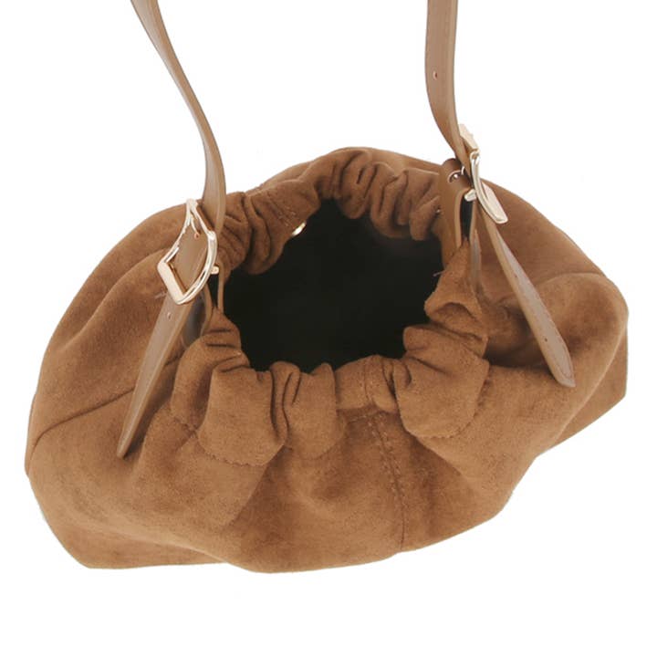 Oblige by G - Wholesale Shoulder bag – women's - Faux Suede Ruched Shoulder Bag GMG-00983