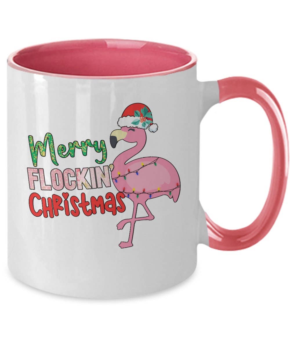 Roze Secret Santa Gift - Grappige kerstmok - „Merry Flockin voor groothandel op Faire1