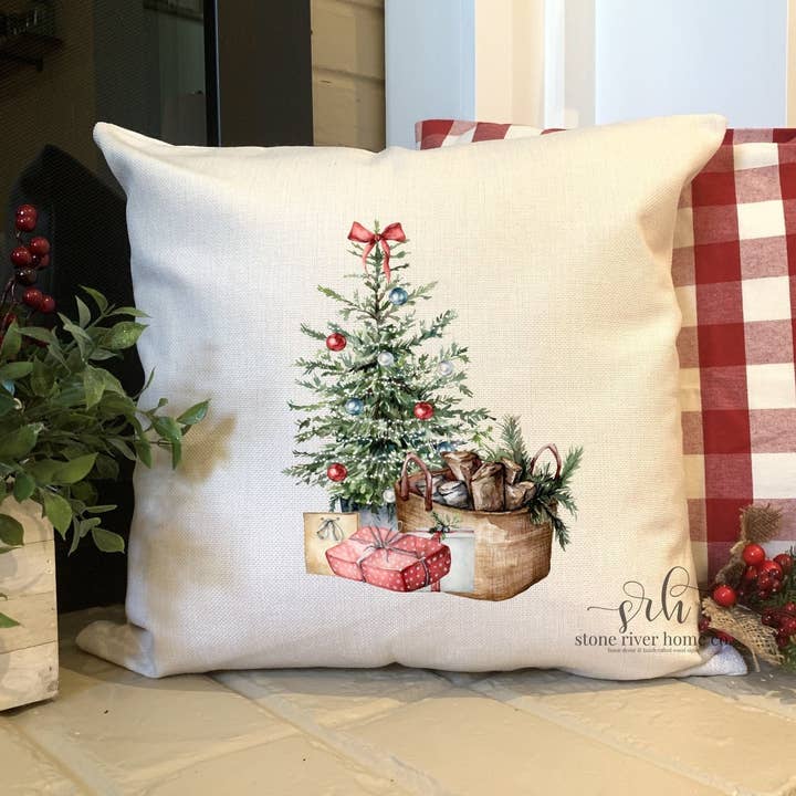 Christmas tree pillow cover | cozy winter decor | farmhouse for wholesale by Stone River Home Co