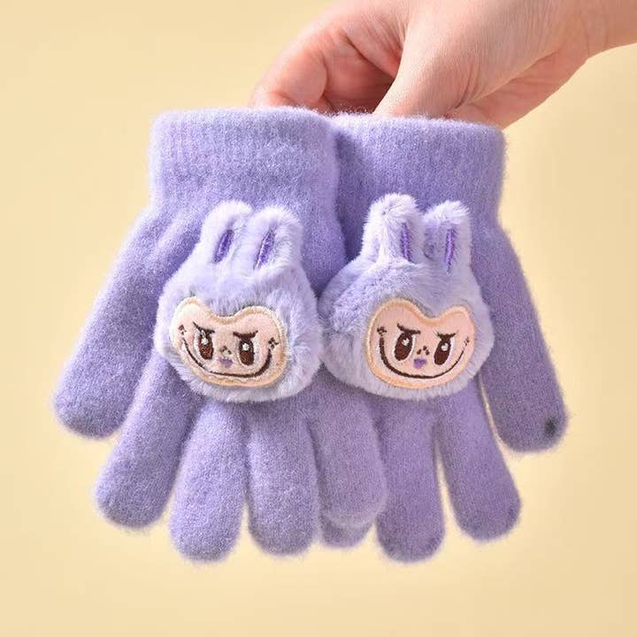 Little Trendy - Wholesale Gloves - Kids - Cute monster Five-finger warm knitted gloves for kids5