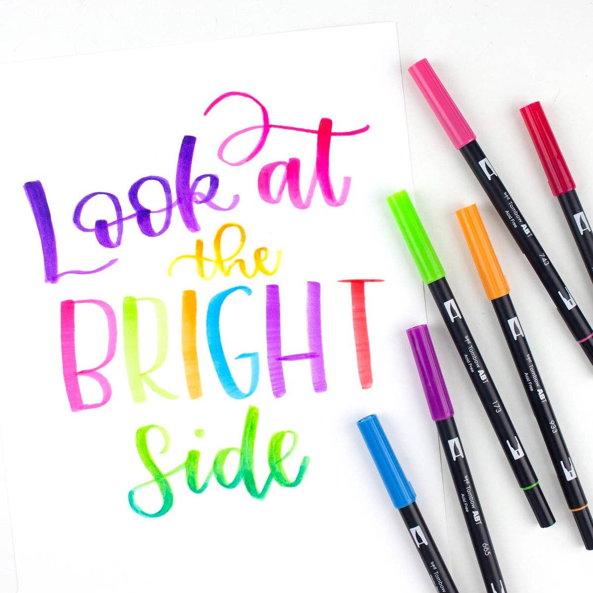 Hand Lettered Design - Wholesale Marker - Bright 6-pack - Dual Brush Pens4