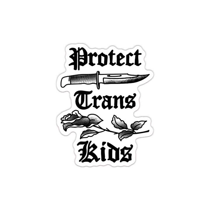 Transfigure Print Co. - Wholesale Sticker - Protect Trans Folks/Kids Solid Sticker