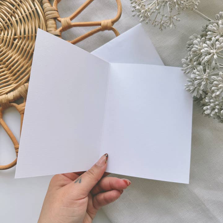 Bujo Bae - Wholesale Baby Card - Hau'oli Lā Hānau in White Hilo Anthurium | Greeting Card2