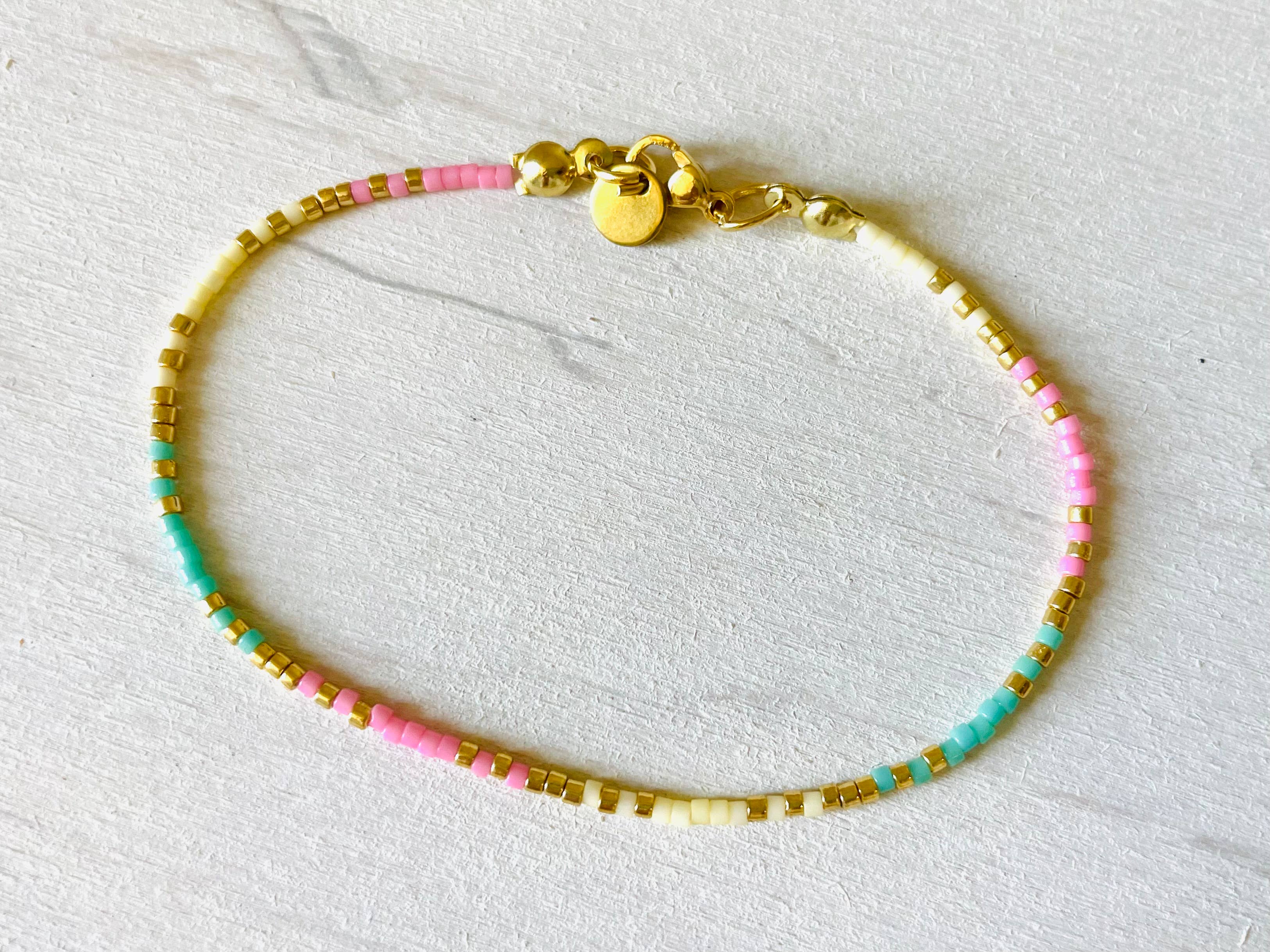 Atelline - Wholesale Beaded Bracelet - Stainless steel women's bracelets, bead bracelets N0154