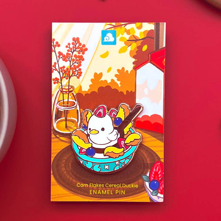 Enamel Pin - Cornflakes Cereal Duck for wholesale by Thousand Skies