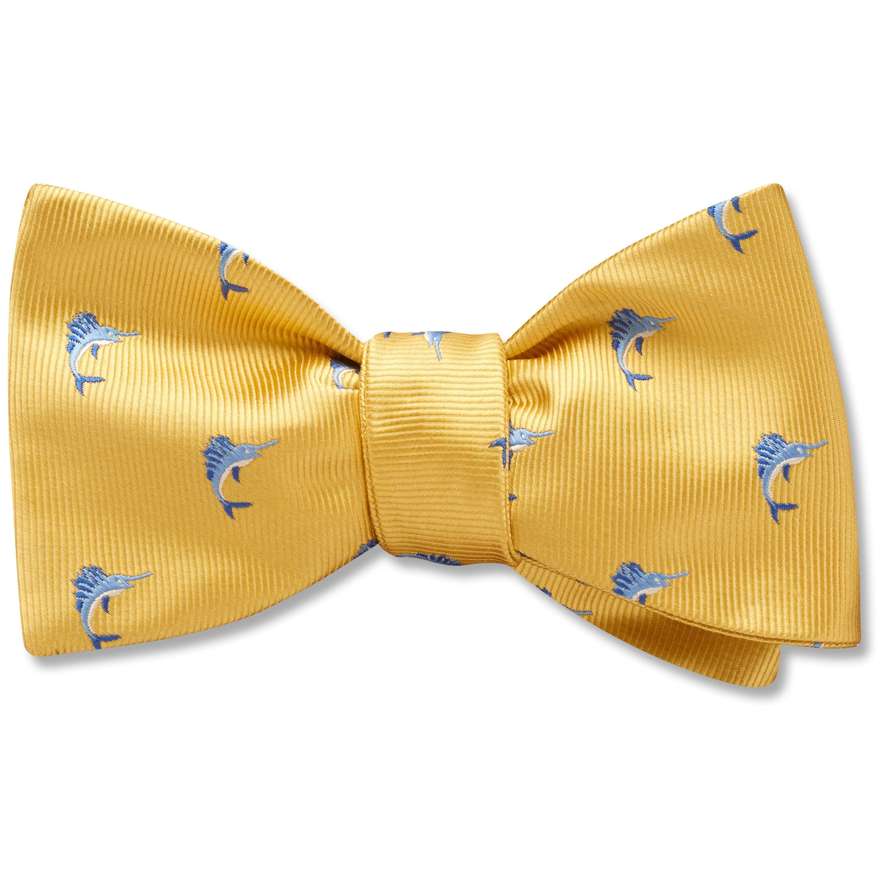 Beau Ties of Vermont – wholesale Bow Tie - Men’s – Blue Marlin Gold - bow ties0